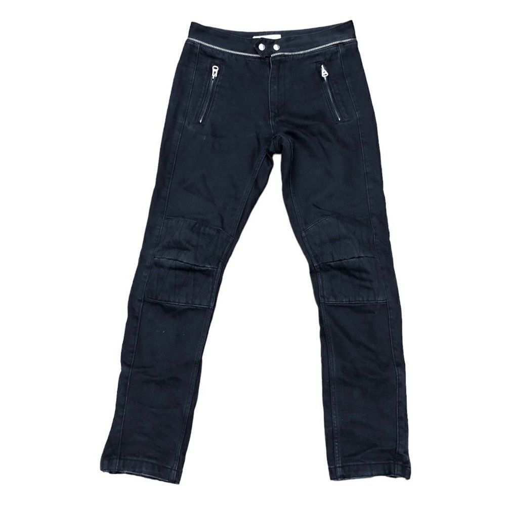 RARE Isabel Marant Moto Biker Jeans Size 32 Black